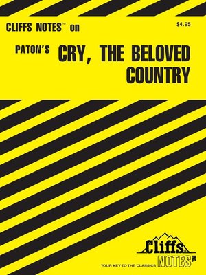 cover image of CliffsNotes on Paton's Cry, the Beloved Country